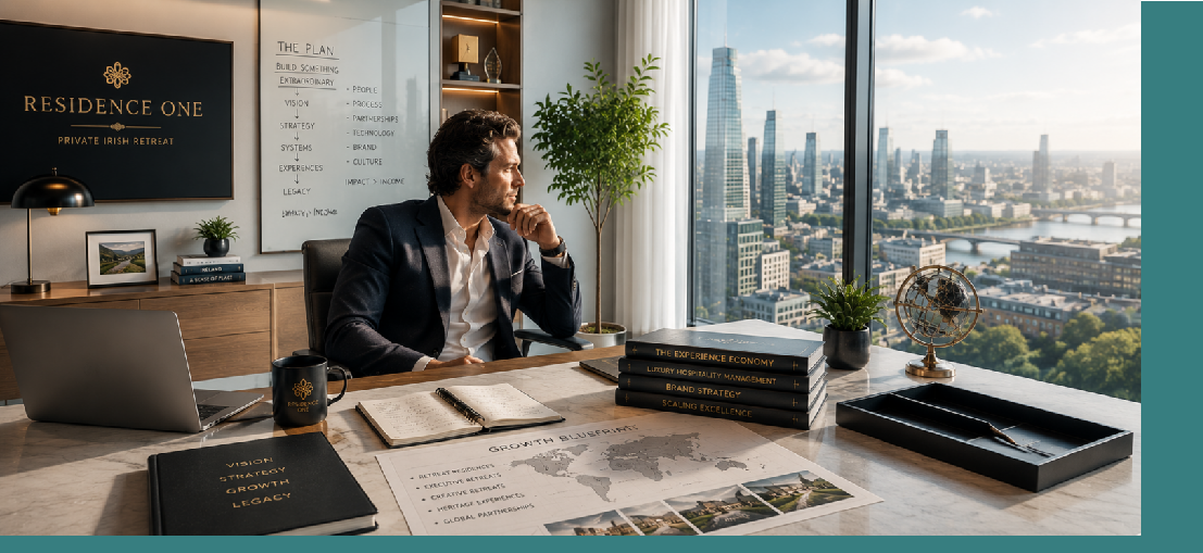 Founding Operations & Growth Partner! RESIDENCE ONE is not a hotel, an Airbnb, or a traditional holiday rental. It is a carefully designed Private Irish Retreat Residence concept created for people who seek something increasingly rare in modern life: peace, privacy, focus, and uninterrupted time.