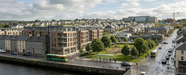 Everyday life in a contemporary Irish regional community reflecting Ireland’s population growth and demographic change in 2026.