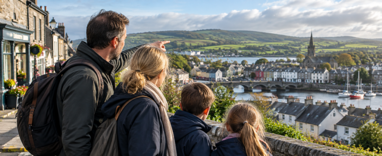 International family considering a future in a regional Irish town and the practical realities of moving to Ireland.